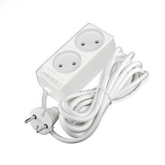 удлинитель 2х3м без заземл. 10а ip20 2.2квт пвс 2х1 бел. domtok 2346 от магазина Штепсель и батарейка. - фото_3
