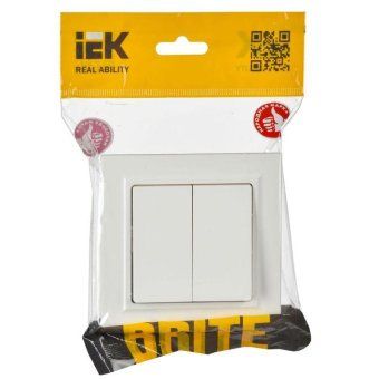 выключатель проходной 2-кл. сп brite вс10-2-6-брб 10а механизм бел. iek br-v22-0-10-k01 от магазина Штепсель и батарейка. - фото_2