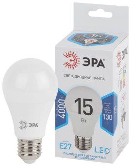 лампа светодиодная a60-15w-840-e27 грушевидная 1200лм эра б0033183 от магазина Штепсель и батарейка.