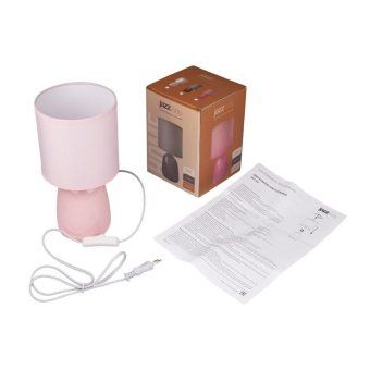 светильник настольный jh2-02-pk e14 ip20 130х130х255мм керамика; ткань; pvc-пластик роз. jazzway 5062337 от магазина Штепсель и батарейка. - фото_5