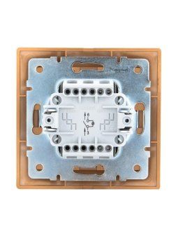выключатель 1-кл. сп mira 10а ip20 с подсветкой со вставкой зол. метал. lezard 701-1313-111 от магазина Штепсель и батарейка. - фото_4