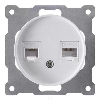 розетка компьютерная 2-м сп florence rj45 кат.5e механизм бел. (1e20901300) onekeyelectro 2172772 от магазина Штепсель и батарейка.