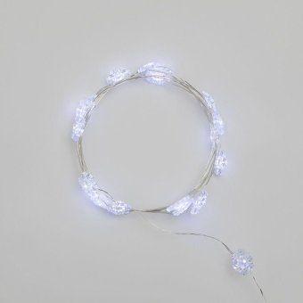 гирлянда светодиодная "снежинки" 2м 20led бел. 2вт 6в ip20 провод прозр. элементы питания 2хcr2032 (в компл.) neon-night 303-010 от магазина Штепсель и батарейка.