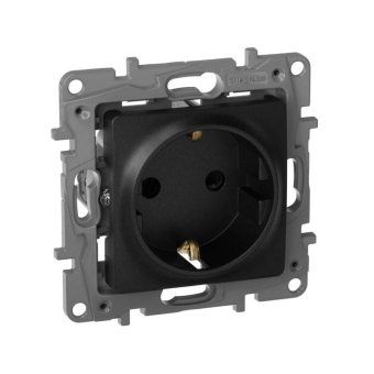 розетка 1-м сп etika 16а ip31 250в 2p+e с заземл. защ. шторки немецк. стандарт винтов. клеммы механизм антрацит leg 672622 от магазина Штепсель и батарейка. - фото_3