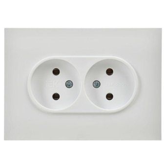 розетка 2-м skandy 10а без заземл. без защ. шторок в сборе sk-r10w арктич. бел. iek sk-r20-10-k01-f от магазина Штепсель и батарейка. - фото_2