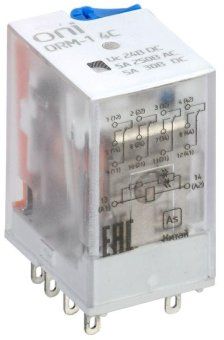 реле интерфейсное orm-1 4c 24в dc с led и тест. кнопкой oni orm-1-4c-dc24v-l-b от магазина Штепсель и батарейка.