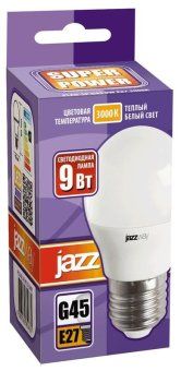 лампа светодиодная pled-sp 9вт g45 шар 3000к тепл. бел. e27 820лм 230в jazzway 2859631a от магазина Штепсель и батарейка.