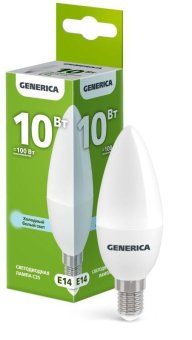 лампа светодиодная c35 10вт свеча 6500к e14 230в generica ll-c35-10-230-65-e14-g от магазина Штепсель и батарейка.