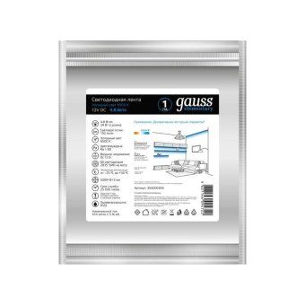 лента светодиодная elementary 2835/60-smd 4.8вт/м 6500к холод. бел. ip20 170лм/м 12в 8мм (уп.5м) gauss 355000305 от магазина Штепсель и батарейка. - фото_2