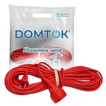 удлинитель-шнур 1х20м без заземл. 10а ip20 2.2квт пвс 2х1 domtok 2489 от магазина Штепсель и батарейка. - фото_3