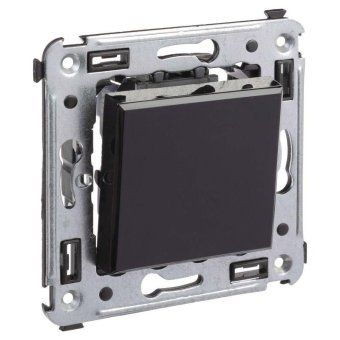 переключатель 1-кл. 2мод. сп avanti "черный квадрат" 16а ip20 черн. dkc 4402113 от магазина Штепсель и батарейка. - фото_2