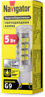 лампа светодиодная 71 267 nll-p-g9-5-230-4k 5вт капсульная 4000к нейтр. бел. g9 420лм 220-240в navigator 71267 от магазина Штепсель и батарейка. - фото_2
