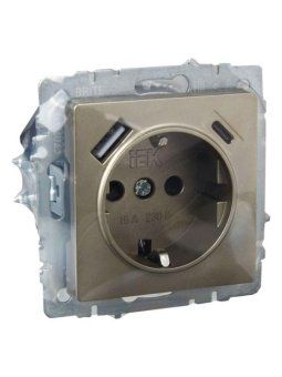 розетка brite рюш11-1-брш 16а с usb a+c 18вт с заземл. защ. шторки механизм шампань iek br-r14-16-u22-018-k37 от магазина Штепсель и батарейка. - фото_7