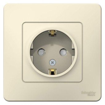 розетка 1-м сп blanca 16а ip20 250в с заземл. защ. шторки молоч. se blnrs001112 от магазина Штепсель и батарейка. - фото_3