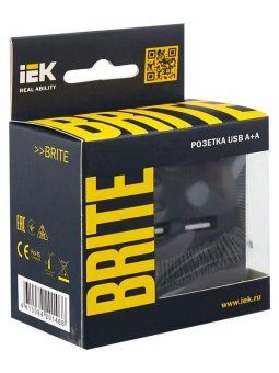 розетка brite usb a+a 3.1а рю10-1-брг механизм графит iek br-u21-d31-k53 от магазина Штепсель и батарейка. - фото_5