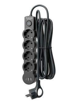 удлинитель 3х3м с заземл. 10а ip20 usb 2500вт 220в пвс 3х1 с выкл. черн. космос yksm3m4g-z-vu10а-b от магазина Штепсель и батарейка. - фото_3