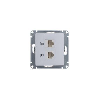 розетка компьютерная 2-м glossa rj45 кат.5e механизм бел. se gsl000185kk от магазина Штепсель и батарейка. - фото_7