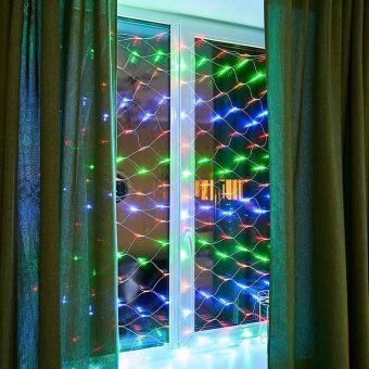 гирлянда светодиодная "сеть" 1.8х1.5м 180led мультиколор 15вт 220-240в ip20 с контроллером 8 режимов провод пвх прозр. neon-night 215-139 от магазина Штепсель и батарейка. - фото_5