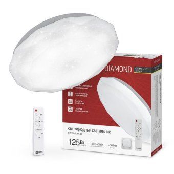 светильник светодиодный comfort diamond 125вт 3000-6500к 10000лм 230в 500х105мм с пультом ду in home 4690612059488 от магазина Штепсель и батарейка.