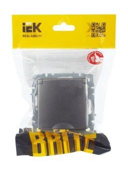 розетка brite рсбш10-3-брс 16а ip20 с заземл. защ. шторки с крышкой механизм сталь iek br-r16-16-k46 от магазина Штепсель и батарейка. - фото_4
