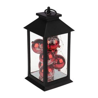 фонарь декоративный 14х14х27см с шариками тепл. бел. корпус черн. neon-night 513-063 от магазина Штепсель и батарейка.