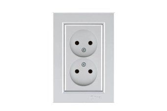 розетка 2-м сп karea 10а ip20 б/з сереб. makel 56065017 от магазина Штепсель и батарейка.