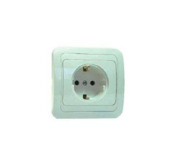 розетка 1-м сп mimoza 16а ip20 с заземл. керамика бел./бел. makel 12008 от магазина Штепсель и батарейка.