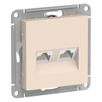 розетка компьютерная 2-м atlasdesign rj45 кат.5e механизм беж. se atn000285 от магазина Штепсель и батарейка.