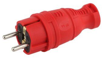 вилка прямая v8-red-ip44 16а ip44 з/з каучук красн. эра б0044547 от магазина Штепсель и батарейка.