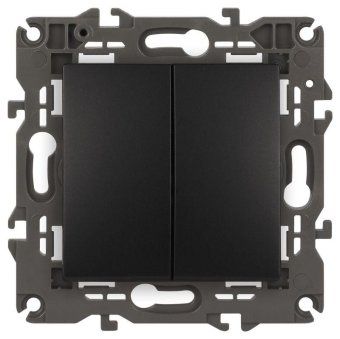 переключатель 2-кл. сп elegance 14-1106-05 10а ip20 250в 10ax механизм антрацит эра б0034247 от магазина Штепсель и батарейка.