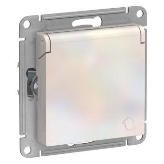 розетка 1-м сп atlasdesign 16а ip20 с заземл. защ. шторки с крышкой механизм жемчуж. se atn000446 от магазина Штепсель и батарейка.