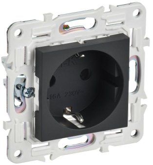 розетка skandy 16а с заземл. защ. шторки sk-r04g графит iek sk-r14-16-k53 от магазина Штепсель и батарейка.