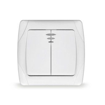 выключатель 2-кл. сп маргарита 10а ip20 с подсветкой бел. universal м0123 от магазина Штепсель и батарейка.