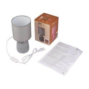 светильник настольный jh2-02-gy e14 ip20 130х130х255мм керамика; ткань; pvc-пластик сер. jazzway 5062320 от магазина Штепсель и батарейка. - фото_5