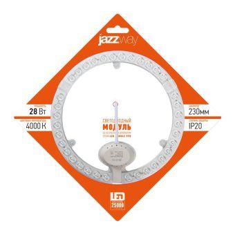 модуль светодиодный с драйвером ppb module 28вт 4000к d230мм ip20 крепление магнит jazzway 5048232 от магазина Штепсель и батарейка.