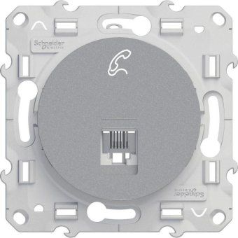 розетка телефонная 1-м odace rj12 6 контакт. винтов. зажимы механизм алюм. sche s53r497 от магазина Штепсель и батарейка.