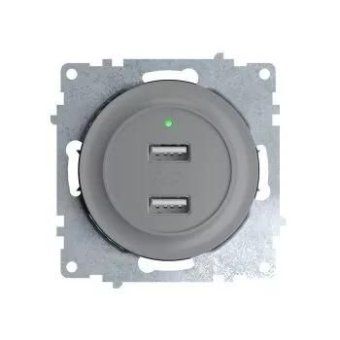 розетка usb 2-м сп florence 16а ip20 с подсветкой механизм сер. (1e10351302) onekeyelectro 2260091 от магазина Штепсель и батарейка.