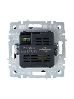 розетка brite usb a+a 3.1а рю10-1-брш механизм шампань iek br-u21-d31-k37 от магазина Штепсель и батарейка. - фото_4