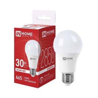 лампа светодиодная led-a65-vc 30вт грушевидная 4000к e27 2850лм 230в in home 4690612066240 от магазина Штепсель и батарейка.