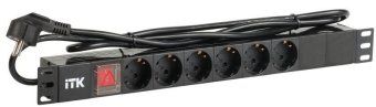 блок розеток 6-м pdu (немец. станд.) din49440 с led выкл. 1u шнур 2м вилка din49441 профиль пвх черн. itk ph12-6d1-p от магазина Штепсель и батарейка.
