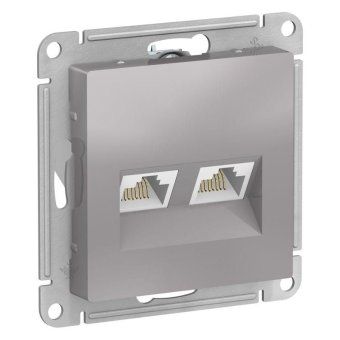 розетка компьютерная 2-м atlasdesign rj45 кат.5e механизм алюм. se atn000385 от магазина Штепсель и батарейка.