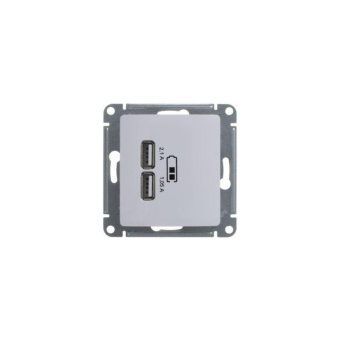розетка usb 2-м сп glossa тип a+a 5в/2.1а 2х5в/1.05а механизм бел. se gsl000133 от магазина Штепсель и батарейка. - фото_5