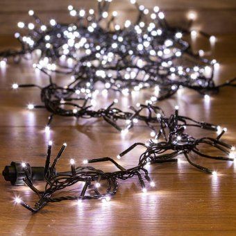 гирлянда светодиодная "кластер led" 3м 288led бел. 14вт 220-240в ip20 провод пвх темн. зел. neon-night 303-625 от магазина Штепсель и батарейка.