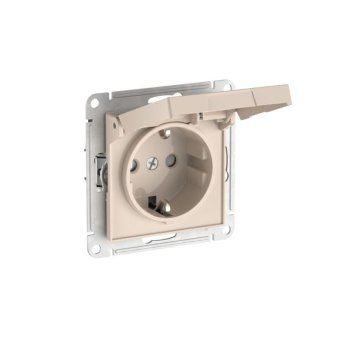 розетка atlasdesign 16а ip20 с заземл. защ. шторки с крышкой быстрозажим. клем. механизм беж. se atn000246s от магазина Штепсель и батарейка. - фото_5