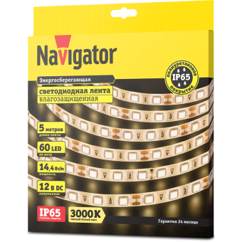 лента светодиодная 71 427 nls-5050ww60-14.4 ip65 12b r5 14.4вт/м (уп.5м) navigator 71427 от магазина Штепсель и батарейка. - фото_2