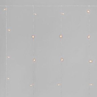 гирлянда светодиодная занавес 1.5х1.5м 64 led теплый бел. прозр. пвх ip20 свечение с динамикой 220в не соединяется с контроллером neon-night 235-406 от магазина Штепсель и батарейка.