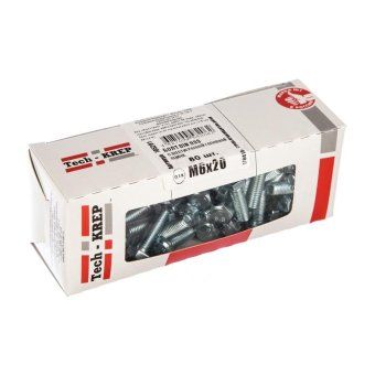 болт din933 с шестигранной головкой м6х20 оцинк. (уп.80шт) tech-krep 105201 от магазина Штепсель и батарейка.