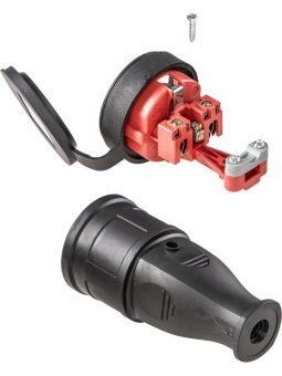 розетка 16а ip44 прямая с заземл. каучук красн. космос rksm-z-ip(r)16a от магазина Штепсель и батарейка. - фото_3