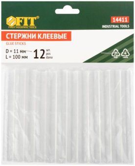 стержень клеевой 11х100мм бесцвет. (уп.12шт) fit 14411 от магазина Штепсель и батарейка. - фото_3