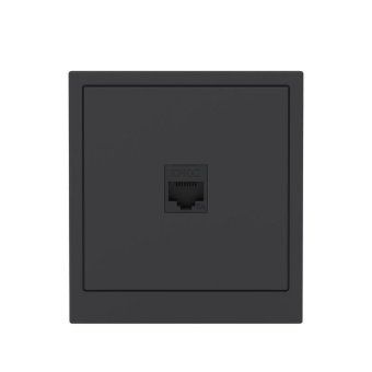 розетка компьютерная 1-м kant rj45 кат.6a без шторки черн. уголь dkc 7012673 от магазина Штепсель и батарейка. - фото_6